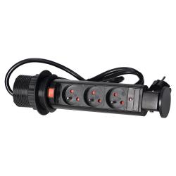 Gniazdo wpuszczane w blat 3x250V AC OR-AE-1347/B Orno