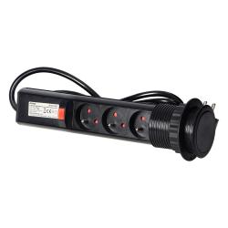 Gniazdo wpuszczane w blat 3x250V AC OR-AE-1347/B Orno