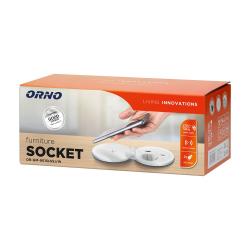 Gniazdo wpuszczane w blat 1x250V, 2xUSB OR-GM-9015(GS)/W schuko Orno