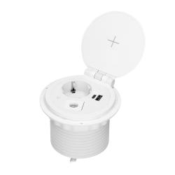 Gniazdo wpuszczane w blat 1x250V, 2xUSB OR-GM-9015(GS)/W schuko Orno