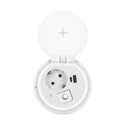 Gniazdo wpuszczane w blat 1x250V, 2xUSB OR-GM-9015(GS)/W schuko Orno