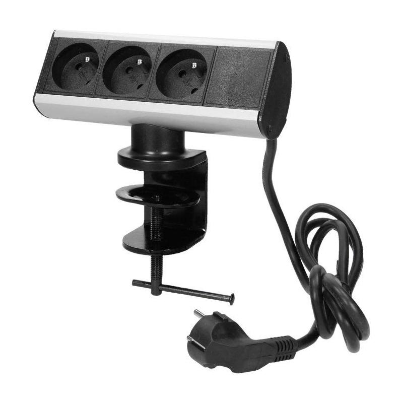 Przykręcane gniazdo meblowe z uchwytem montażowym i przewodem 1,8m, 3x2P+Z Przykręcane gniazdo meblowe z uchwytem montażowym i przewodem 1,8m, 3x2P+Z