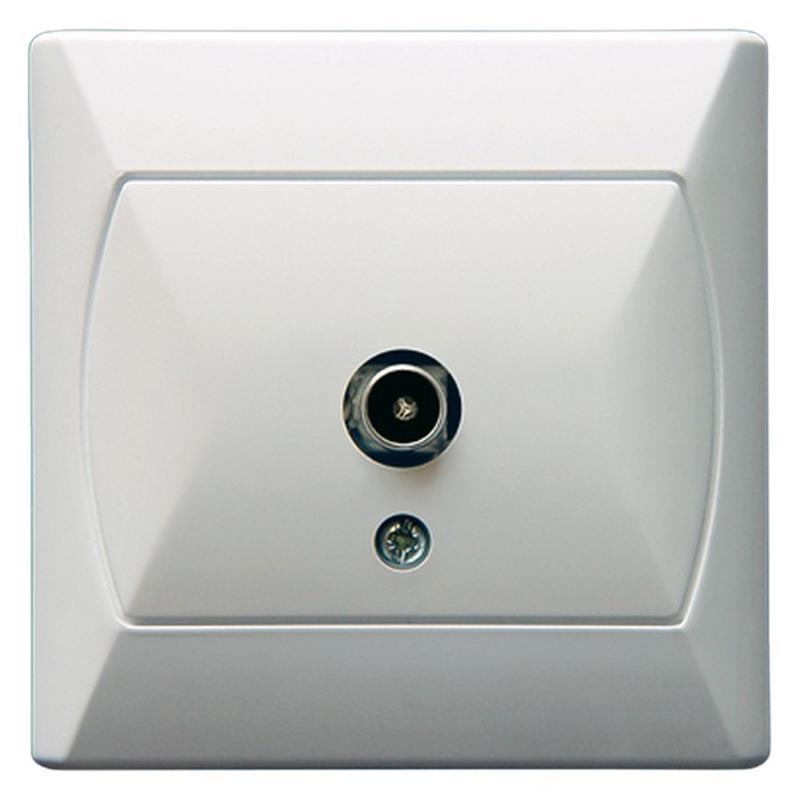 Ospel Akcent biały - gniazdo antenowe pojedyncze GPA-1A/00