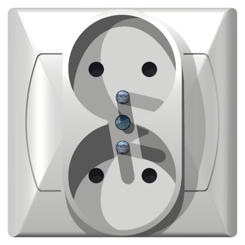 Ospel Akcent biały - gniazdo podwójne (+0) GP-2AZ/00