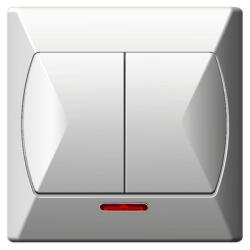 Ospel Akcent biały - łącznik świecznikowy ŁP-2AS/00 Ospel