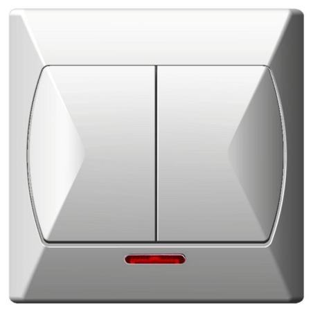 Ospel Akcent biały - łącznik świecznikowy ŁP-2AS/00 Ospel