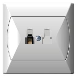 Ospel Akcent biały - gniazdo telefoniczne GPT-1A/00 Ospel