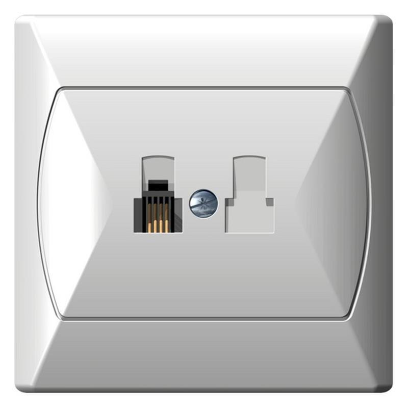 Ospel Akcent biały - gniazdo telefoniczne GPT-1A/00