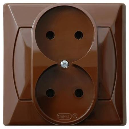 Ospel Akcent brąz - gniazdo podwójne GP-2A/24