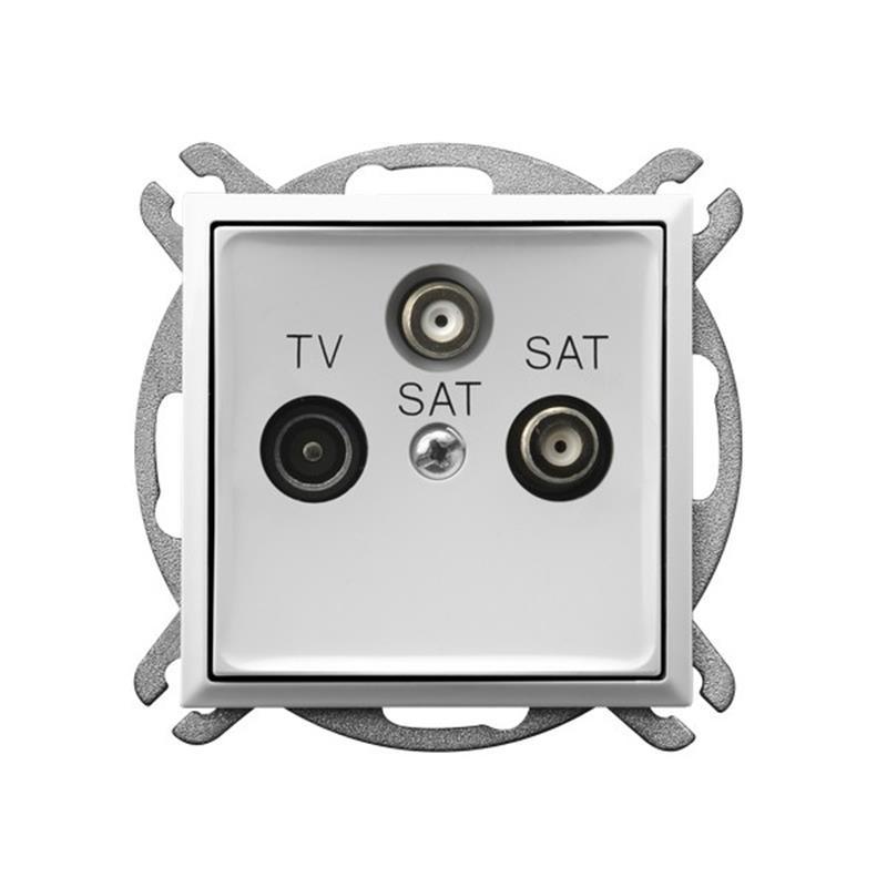 Ospel Aria biały - gniazdo RTV-SAT podwójne GPA-U2S/m/00