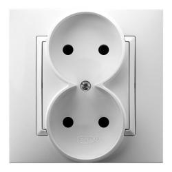 Ospel Aria biały - gniazdo podwójne GP-2U/00