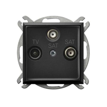 Ospel Aria czarny - gniazdo RTV-SAT podwójne GPA-U2S/m/33