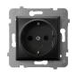 Ospel Aria czarny - gniazdo pojedyncze (+0) SCHUKO GP-1US/m/33