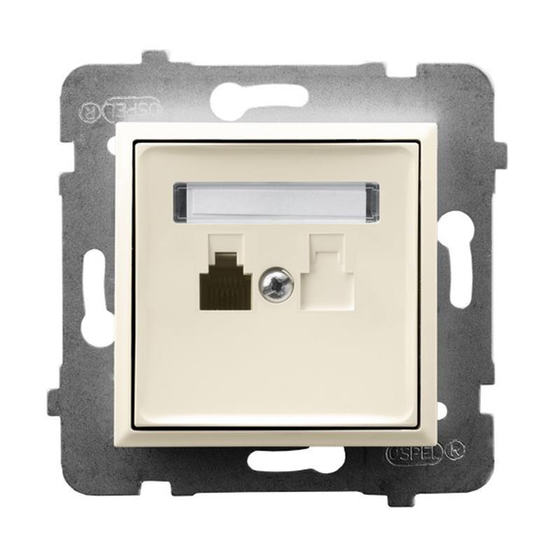 Ospel Aria ecru - gniazdo telefoniczne GPT-1U/m/27