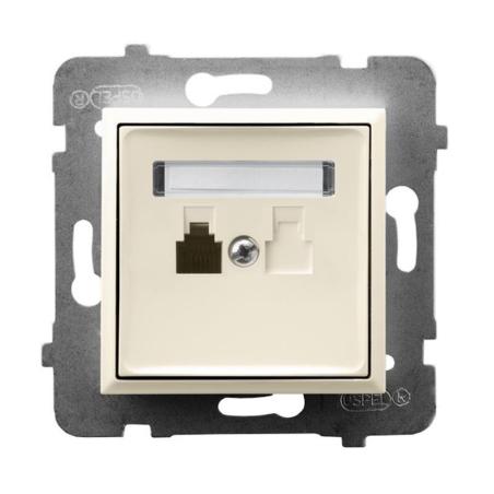 Ospel Aria ecru - gniazdo telefoniczne GPT-1U/m/27
