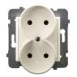 Ospel Aria ecru - gniazdo podwójne do ramki  GP-2UR/m/27