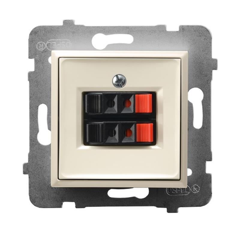 Ospel Aria ecru - gniazdo głośnikowe GG-2U/m/27