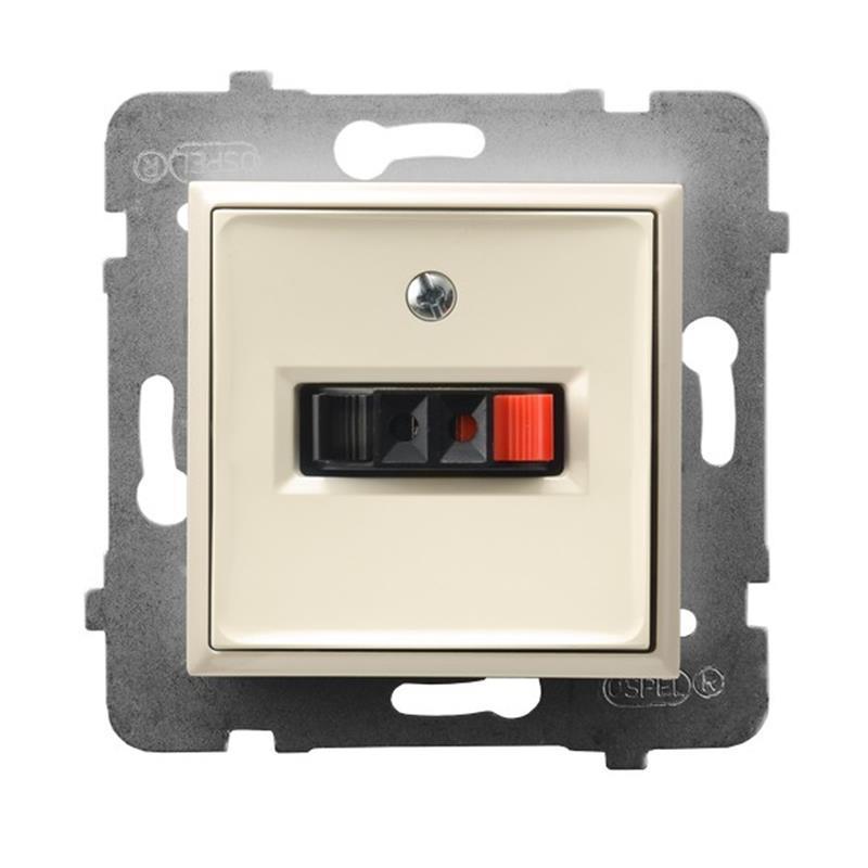 Ospel Aria ecru - gniazdo głośnikowe GG-1U/m/27