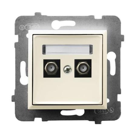 Ospel Aria ecru - gniazdo antenowe podwójne typu F GPA-2UF/m/27