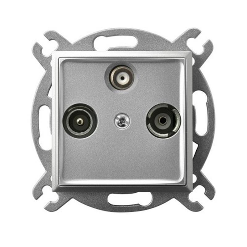 Ospel Aria srebrny - gniazdo RTV-SAT końcowe GPA-US/m/18