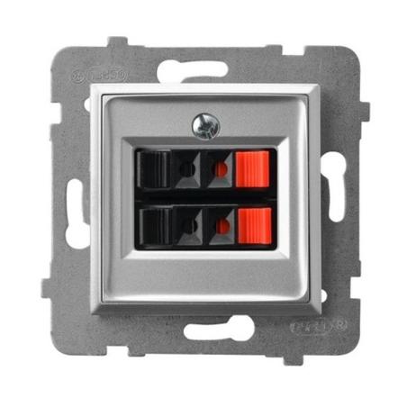 Ospel Aria srebrny - gniazdo głośnikowe GG-2U/m/18