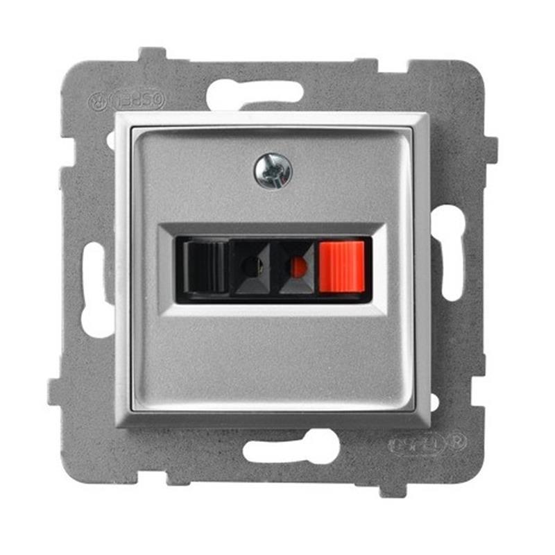 Ospel Aria srebrny - gniazdo głośnikowe GG-1U/m/18