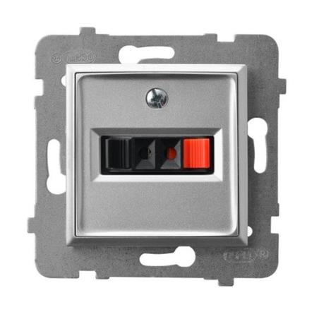 Ospel Aria srebrny - gniazdo głośnikowe GG-1U/m/18