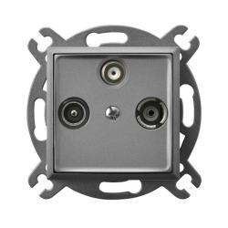 Ospel Aria szary mat - gniazdo RTV-SAT końcowe GPA-US/m/70