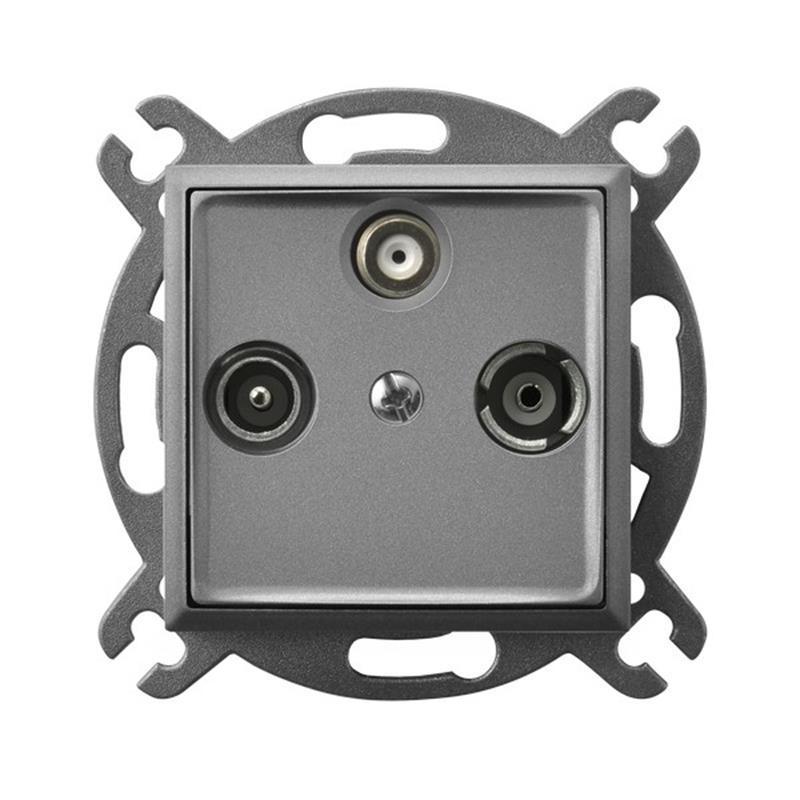 Ospel Aria szary mat - gniazdo RTV-SAT końcowe GPA-US/m/70