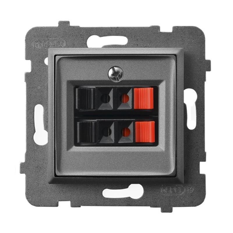 Ospel Aria szary mat - gniazdo głośnikowe GG-2U/m/70