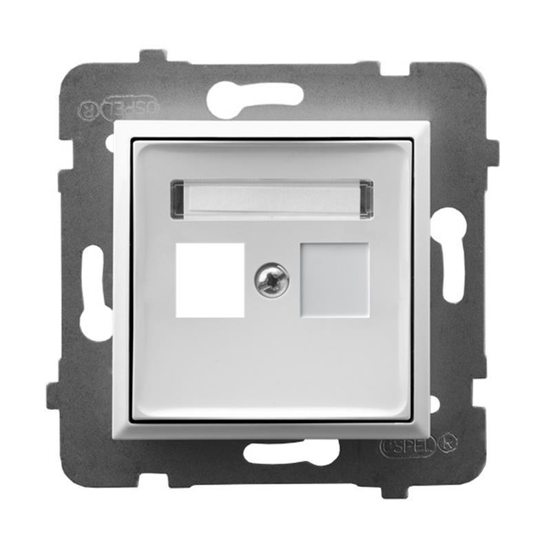 Ospel Aria biały - obudowa gniazda pojedynczego typu Keystone prosta GPK-1U/p/00