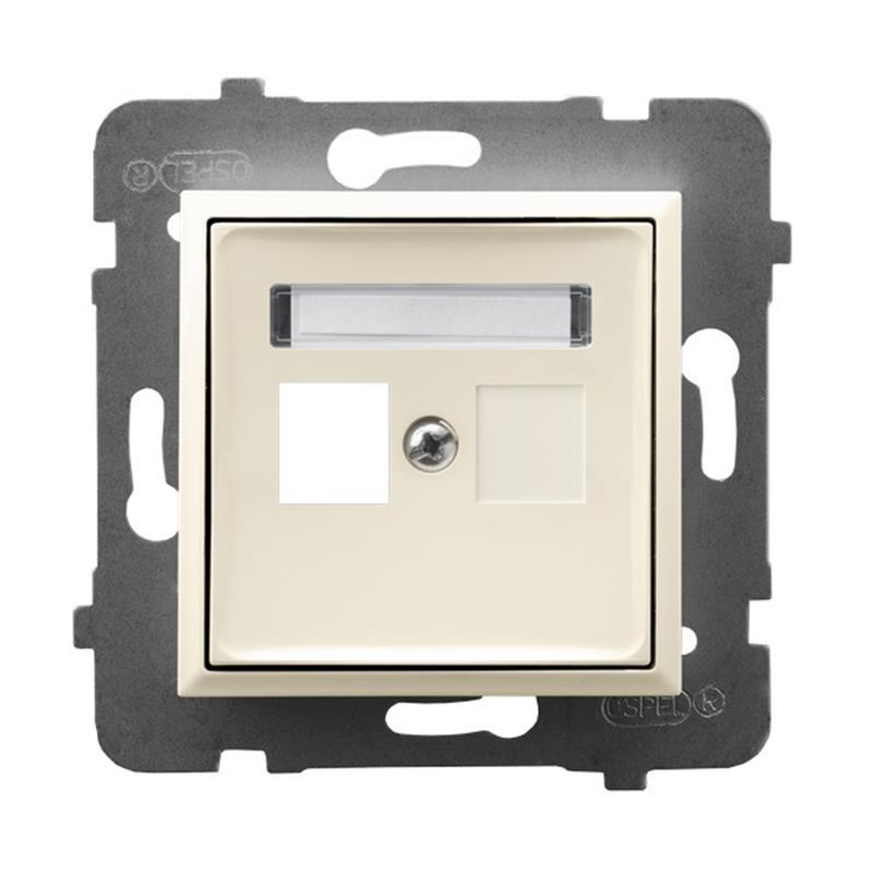 Ospel Aria ecru - obudowa gniazda pojedynczego typu Keystone prosta GPK-1U/p/27