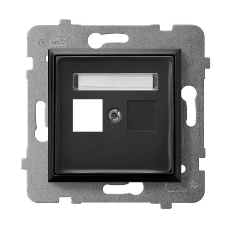 Ospel Aria czarny - obudowa gniazda pojedynczego typu Keystone prosta GPK-1U/p/33