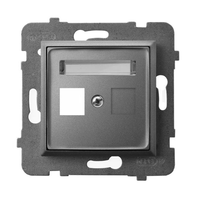 Ospel Aria szary mat - obudowa gniazda pojedynczego typu Keystone prosta GPK-1U/p/70