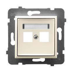 Ospel Aria ecru - obudowa gniazda podwójnego typu Keystone prosta GPK-2U/p/27
