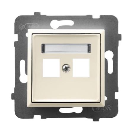 Ospel Aria ecru - obudowa gniazda podwójnego typu Keystone prosta GPK-2U/p/27