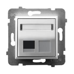 Ospel Aria biały - obudowa gniazda pojedynczego typu Keystone skośna GPK-1US/p/00