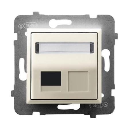 Ospel Aria ecru - obudowa gniazda pojedynczego typu Keystone skośna GPK-1US/p/27