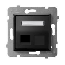 Ospel Aria czarny - obudowa gniazda pojedynczego typu Keystone skośna GPK-1US/p/33