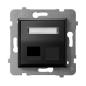 Ospel Aria czarny - obudowa gniazda pojedynczego typu Keystone skośna GPK-1US/p/33