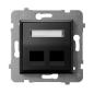 Ospel Aria czarny - obudowa gniazda podwójnego typu Keystone skośna GPK-2US/p/33