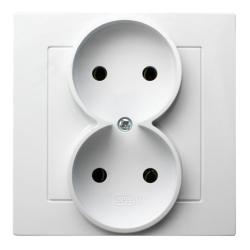 Ospel AS biały - gniazdo podwójne GP-2G/00 Ospel