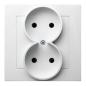 Ospel AS biały - gniazdo podwójne GP-2G/00