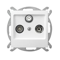 Ospel AS biały - gniazdo RTV-SAT przelotowe GPA-GSP/m/00 Ospel