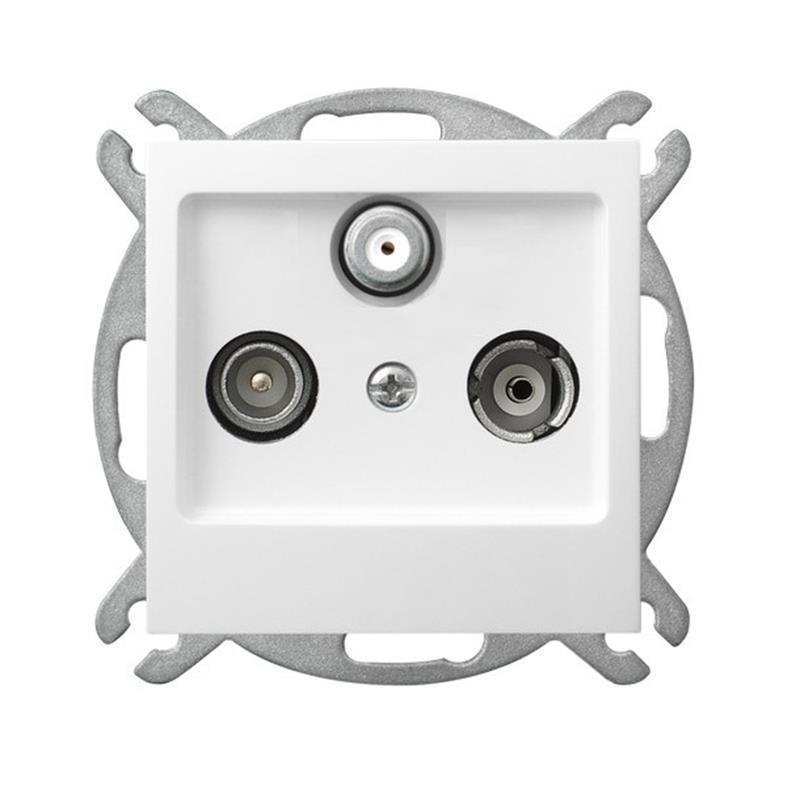 Ospel AS biały - gniazdo RTV-SAT przelotowe GPA-GSP/m/00