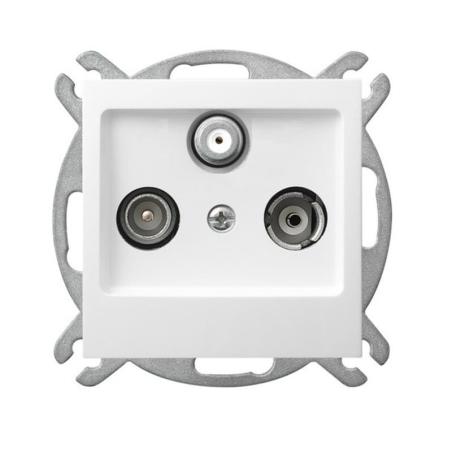 Ospel AS biały - gniazdo RTV-SAT przelotowe GPA-GSP/m/00 Ospel