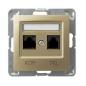 Ospel Impresja złoty - gniazdo telefoniczno-komputerowe GPKT-Y/K/m/28