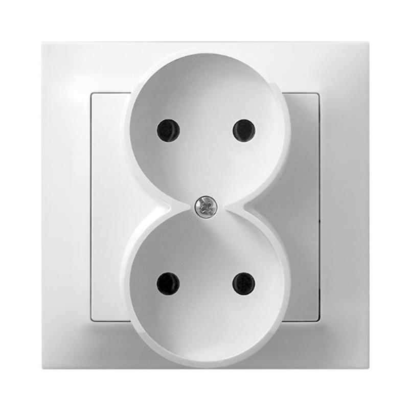 Ospel Impresja biały - gniazdo podwójne GP-2Y/00