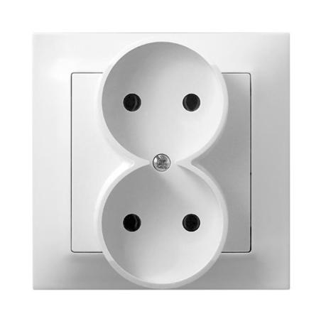 Ospel Impresja biały - gniazdo podwójne GP-2Y/00