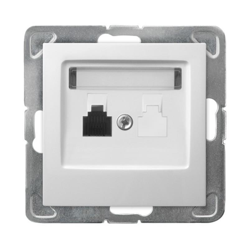 Ospel Impresja biały - gniazdo telefoniczne GPT-1Y/m/00